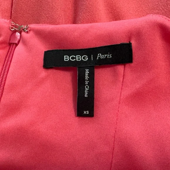 BCBG Paris Women’s Pink Ruffle Cocktail Mini Dress Size XS - Picture 8 of 10